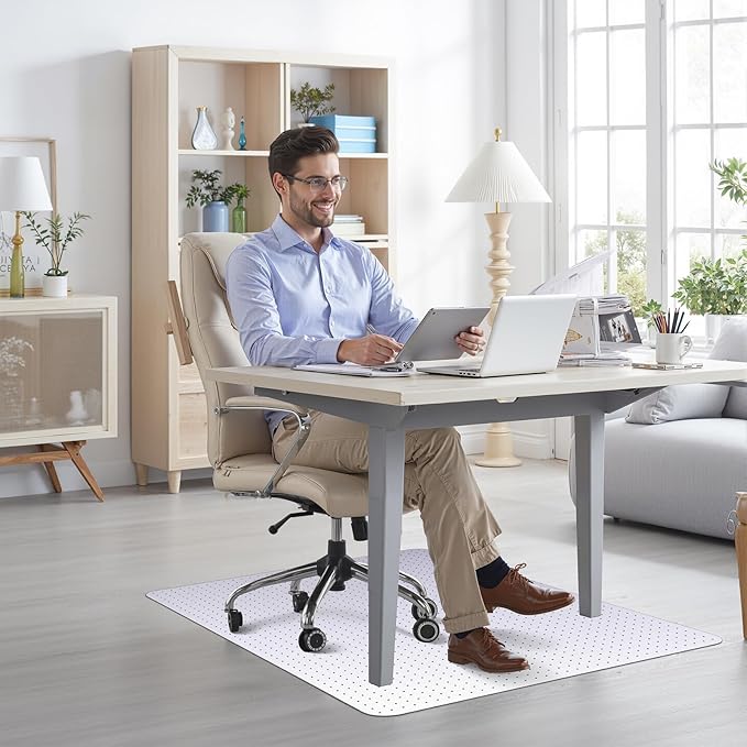 Office Chair Mat for Hard Floor, 36'' x 48'' Computer Desk Chair Mat for Floors, Easy Rolling for Office on Carpets Anti-Slip Carpet Protector for Rolling Work and Gaming Chairs