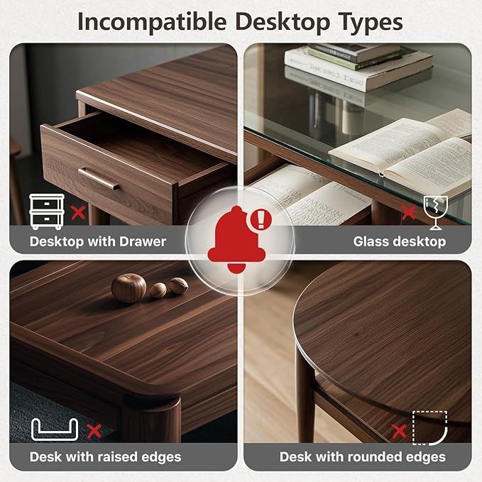 3 in 1 Clamp-on 15.7"×7.5" Desk Extender, Heavy-Duty Side/Top Desk Organizer Shelf, Adjustable Desktop Storage for Office Accessories, Monitor and Laptop Riser, White