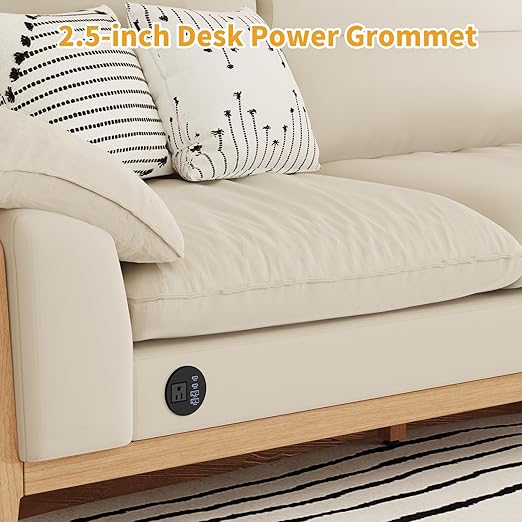 2.5-inch Desk Power Grommet, Recessed Power Grommet with 20W USB C, 1 Outlet, Flush Mount Power Outlet for Desktop Conference Room Furniture Table, Black