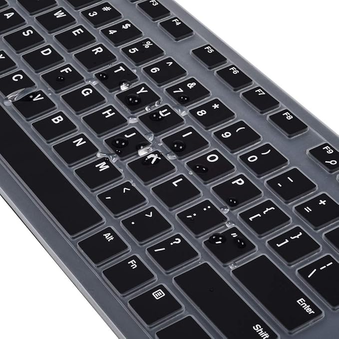 imComor Keyboard Cover for Dell KM636 Wireless & Dell KB216 Wired Keyboard/Dell Optiplex 5250 3050 3240 5460 7450 7050/Dell Inspiron AIO 3475/3670/3477 All-in one Desktop Keyboard Cover, Black