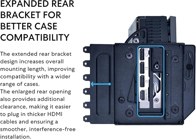 Lian Li ATX PC Case 4 Slots Vertical GPU Kit (VG4v4) - Premium Gen 5 Riser Cable PCI-E 5.0 x16-200mm, PCIe 3.0/4.0 Compatible, Adjustable Position - Fits Most PC Cases (VG4v4 Black)