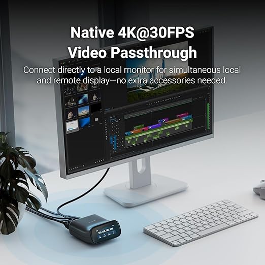 GL.iNet Comet Pro (GL-RM10) Remote KVM Over Wi-Fi, Dual Band Wi-Fi 6, 4K@30FPS Passthrough, Touchscreen, 32GB eMMC,Tailscale Support Remote Access and ATX/fingerbot for Disaster Recovery, Home Office
