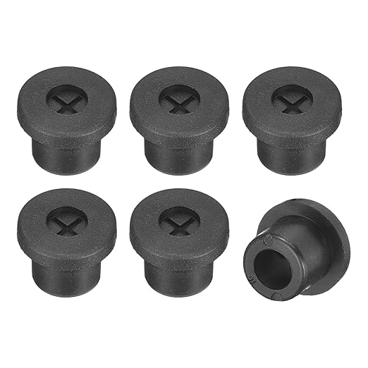 uxcell 6 Pcs Cable Cord Grommet, 3/8 Inch (10mm) Desk Grommet Flexible Rubber Grommets Wire Hole Cover Pass Through for Office Computer Desk Wire Organizer, Black