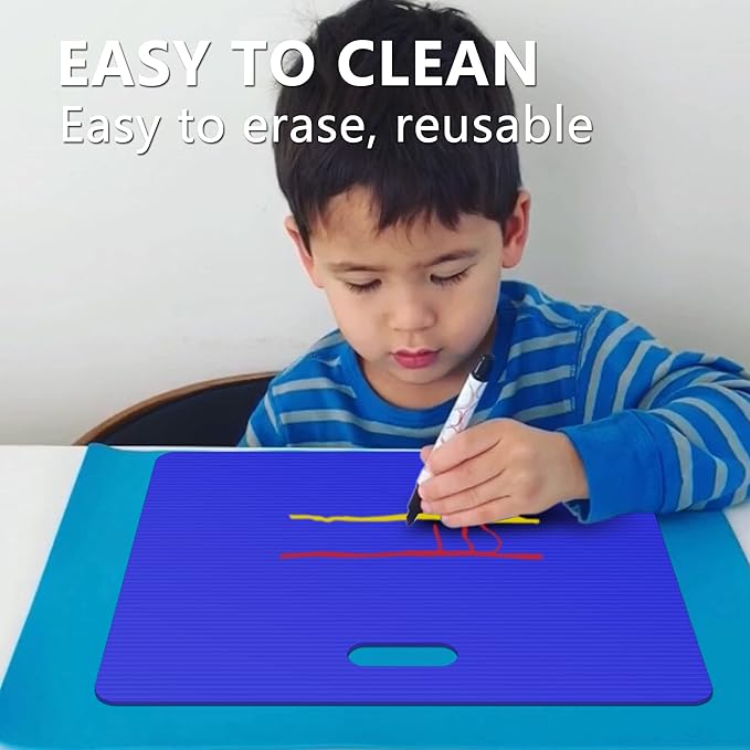 Privacy Shields 12 Pack Blue Durable Easy Carry Plastic Desk Dividers-Easy to Disinfect Classroom Dividers-Portable Divider-Re-usable Privacy Divider