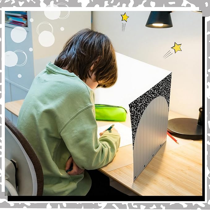 AmazingSpark 24 Pcs Privacy Folders Desk Dividers Composition Notebook Scalloped Testing Dividers for Students Desk Classroom Privacy Folder Boards for School Teacher Office Home Study Supplies