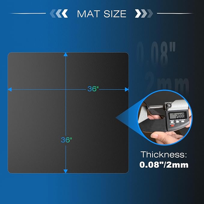 Chair Mat for Hardwood Floor, 36" x 36" Easy Glide Desk Chair Mat for Rolling Chair, Anti-Slip Floor Protector Computer Desk Mat, Vinyl Floor Mat for Gaming Room Home Office, Black