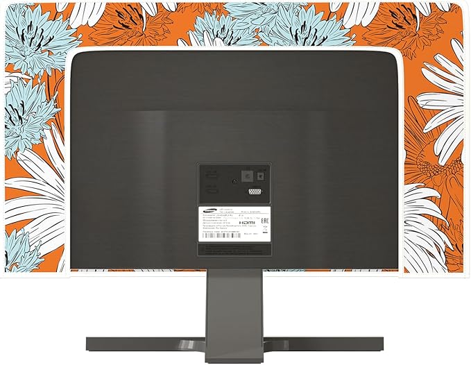 Waterproof 37, 38, 39 Inch Anti-Static Dustproof LCD/LED/HD Panel Case Screen TV Covers Sleeve Compatible with Screen TV LED LCD OLED,White Flowers Floral Sunflowers Orange