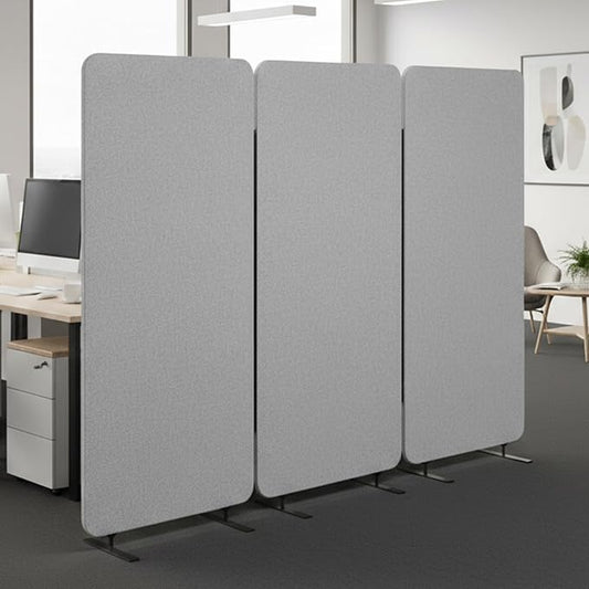 Houseables Partition Wall, Soundproof Room Dividers, Office Partitions, Sound Proof Dividers, Office Privacy Panel, Acoustic Privacy Panels, Noise Dampening Walls, Separator, Grey, 3PC, 72x67
