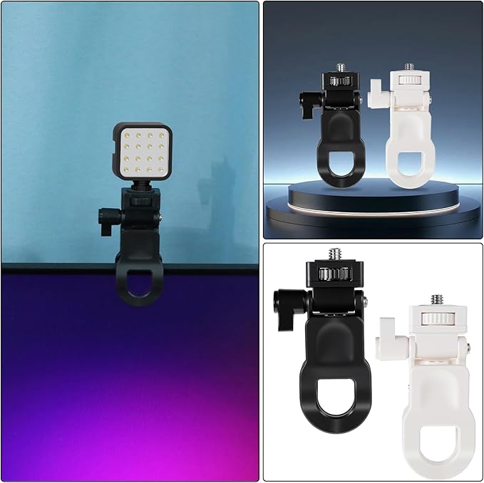 2 Pack Webcam Monitor Mount Monitor Camera Mount with 1/4 Screw Ring Camera Clip Webcam Stand Mounts for Tripod Screen LCD Display Top Fill Light Flash Phone Tripod Tablet Video Live
