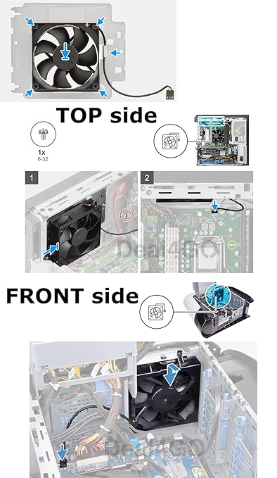 Deal4GO Front or TOP Chassis Cooling Fan w/Holder HHCM0 J9VTG Replacement for Dell Alienware Aurora R5 R6 R7 R8 R9 R10 R11 R12 Precision 3640 3630