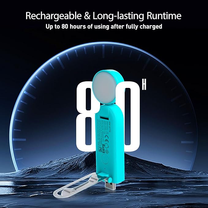 VAVOFO USB Rechargeable Book Light, Blue Light Blocking, Amber Light Clip On Bookmark Shaped Reading Light, Eye Care 6 LEDs Book Light for Bookworms Reading in Bed with 9 Lighting Modes (Blue)