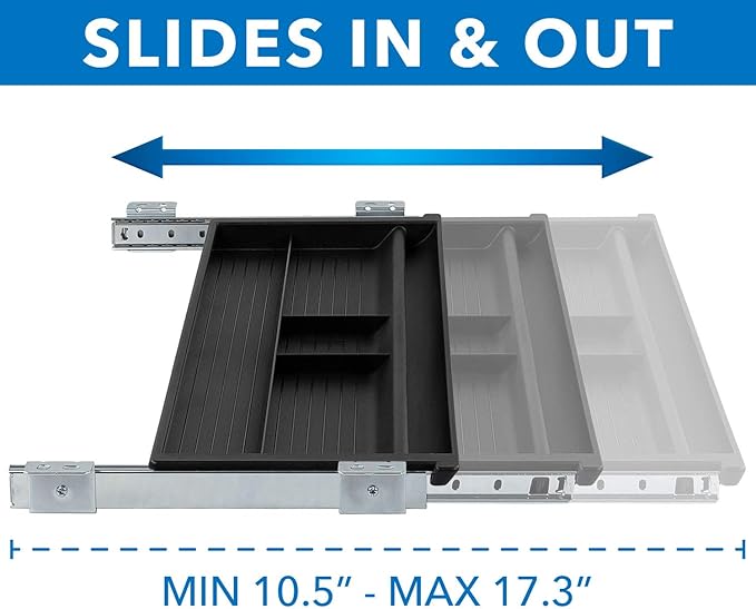 Mount-It! Under Desk Pencil Drawer | 21.25” W, Ball Bearing Slide-Out Organizer for Office Supplies, Paper & Pencils | Fits Desks Over 1” Thick, Adjustable Extension 16.25”–28”