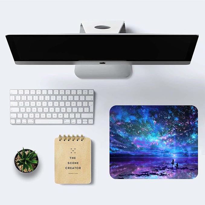 Galaxy Starry Sky Mouse Mat - Waterproof Non-Slip Laptop Mousepad, 9.5" x 7.9" x 0.12"