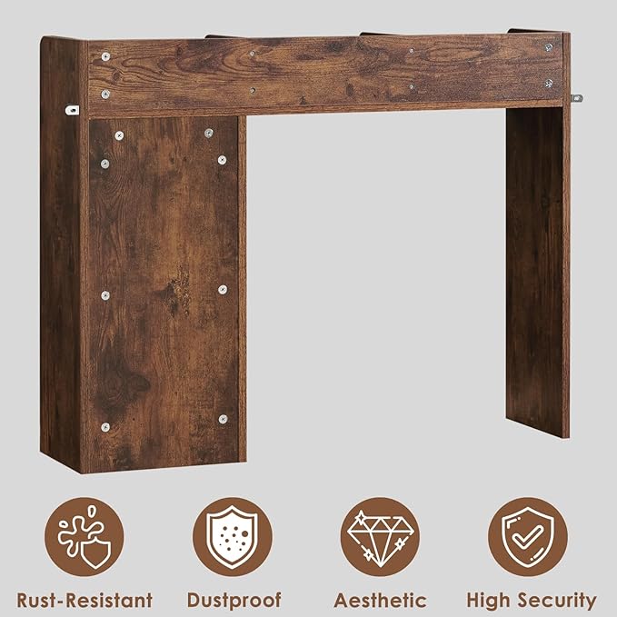 Nromant Desktop Bookshelf, Wooden Desk Storage Hutch with 5 Shelves, 3-Tier Desktop Display Organizer Rack for Office Home (Brown, 5 Shelves A)