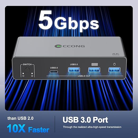 USB C HDMI Displayport KVM Switch 2 Monitors 2 Computers,4K@60HZ Dual Monitors KVM Switches for 2 PC/Laptops Share Mouse Keyboard and 2 Screens,4 USB3.0 Devices,100W PD Port for Laptop