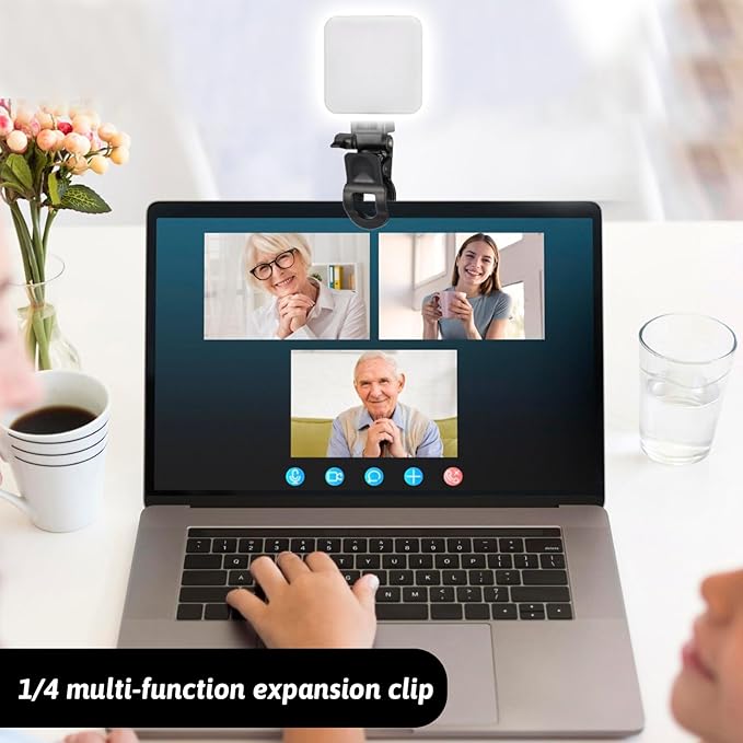 Monitor Camera Mount Clamp Clip, Ring Light Clip Adapter Replacement Screen LCD Display Top Fill Lightes-Flash Holder Webcam Stand Zoom Light Clips-on Part for Phone Tripod Tablet Video Live Stream