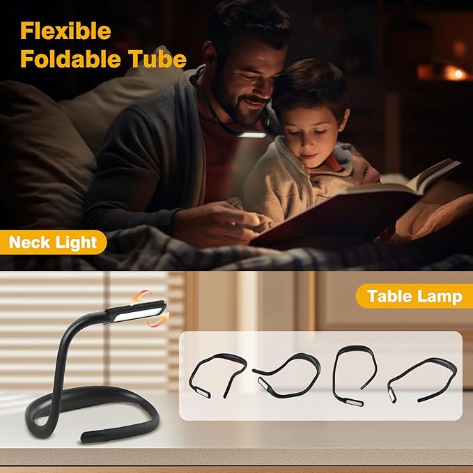 Reading Light, Rechargeable Book Light for Reading in Bed with Memory Function-Mini Portable, Ultralight Clip-on LED Bookmark Lamp for Night Reading for Book Lovers, Kids