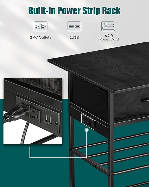 AHOWPD 3D Printer Table with Filament Storage - 3D Printer Stand Shelf Filament Storage Rack with Wheels Heavy Duty 3D Printer Cart Desk with Drawer for Workshop Studio Office