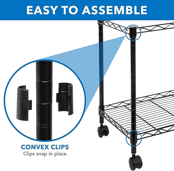 Utility Carts Single Tier Metal Rolling Mobile File Office Pedestal Files Cabinets with Storage Rack and Locking Casters Heavy Duty Steel Hanging Folders Organizer Carts Baskets for Office or Home