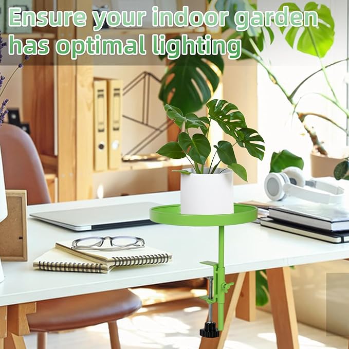 2Pack Window Plant Shelves Stand Holder 7.10inch Adjustable Windowsill Clamp Tray Round Metal Windowsill Extension Tray Window Planter Floating Shelf for Plants for Indoor Plants Home Decor, Green