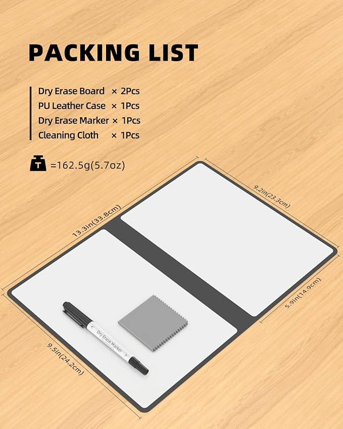 Portable Small White Board Dry Erase Board, Reusable 9.5 * 6.6in Notebook Memo, Office Home Supplies Desk Accessories MH760 (Blue)