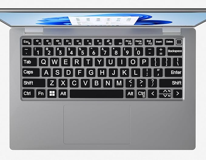 Large Print Keyboard Cover for Dell Latitude 7420 7430 7440 7450 7410 14", Latitude 3440 3450 5450 5440 5420 5430 5431, Latitude 9420 9430 14, Latitude 9510 9520 7520 15" Laptop -Black