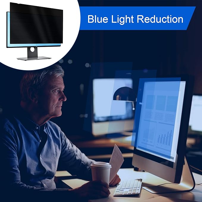 Magicmoon 2-Pack 24 Inch Computer Privacy Screen Filter, Anti-Spy/Glare Protector Film for Widescreen Monitor with 16:9 Aspect Ratio (Width x Height: 531mm x 298mm)