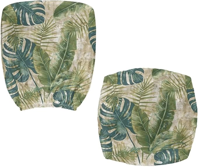 Tropical Palm Tree Leaves Office Chair Covers Washable Computer Office Chair Seat Cover Y2K Floral 2 Piece Office Chair Slipcovers Dorm Rotating Chair Slipcover