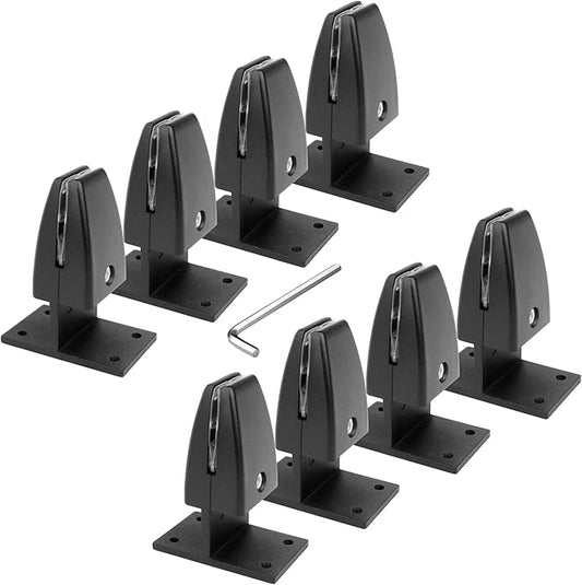 8 Pcs Sneeze Guard Support Clamp, Adjustable Office Desk Divider Clip, Black, Aluminum