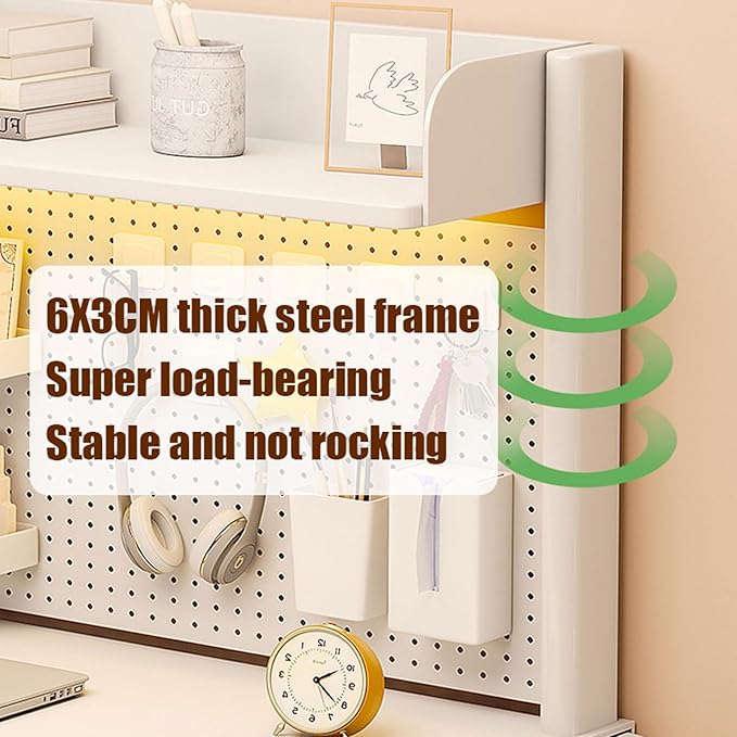 3 Tier Clip On Desk Organizer Shelf Clamp on Storage Shelf for Table Accessories Above or Under D Shelf for Increased Storage Space