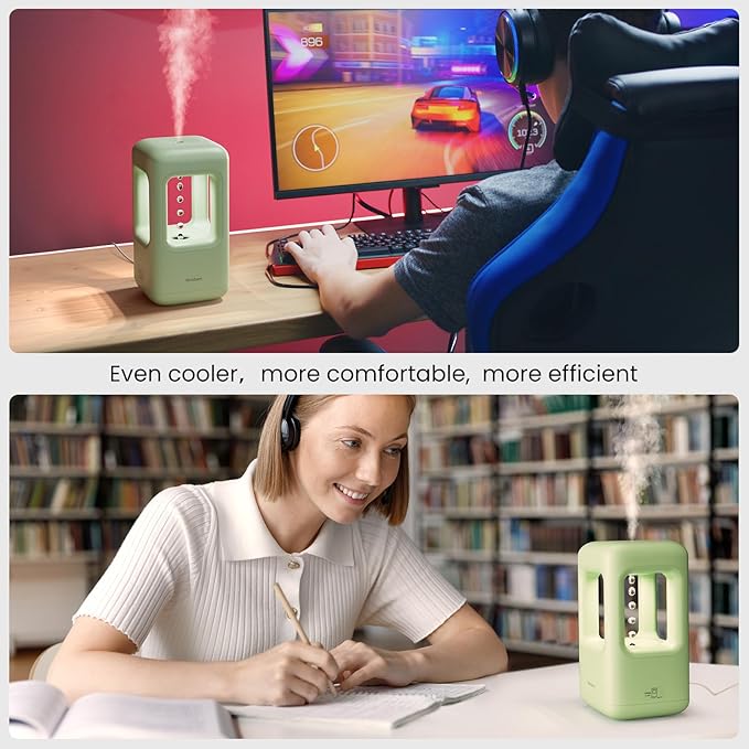 0.6L Mini Anti-Gravity Humidifier, Visual Floating Water Drop Cool Mist Humidifier for Bedroom, Desk & Indoor Plants, Quiet 36dB Night Light, Auto Shut-Off, Unique Gift Idea