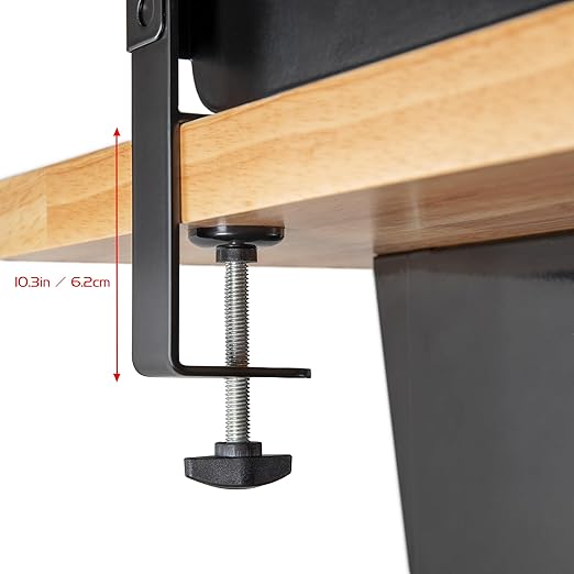 ENHANCE Metal Pegboard Desk Organizer (18 x 14 in) Clamp On Desk Peg Board with 14 Attachments, Pegboard Shelf and Pegboard Hooks, Desktop Organizer for Home Office, Crafts, or Gaming Setups