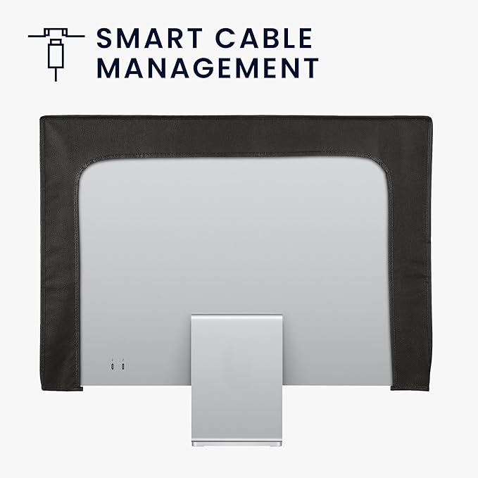 kwmobile Monitor Cover Compatible with 31-32" monitor - Dust Cover Computer Screen Protector - Black