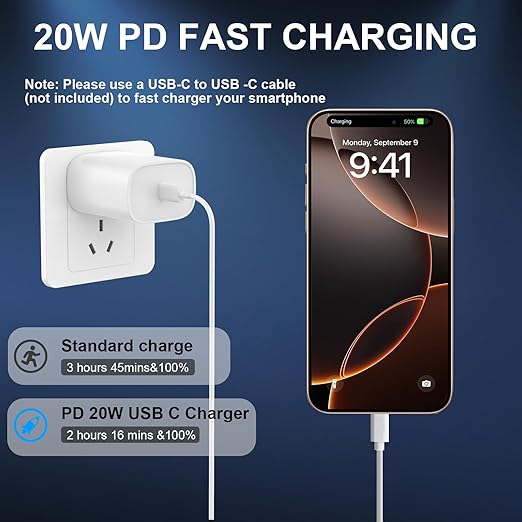 iPhone 16 15 Pro Max Charger Fast Charging,20W USB C iPhone 16 15 Charger Block with 10ft Long Type C Charging Cable Cord for iPhone 16/16 Pro/16 Pro Max/16 Plus 15/15 Pro Max/Pro, Galaxy S24 (3 Pack)