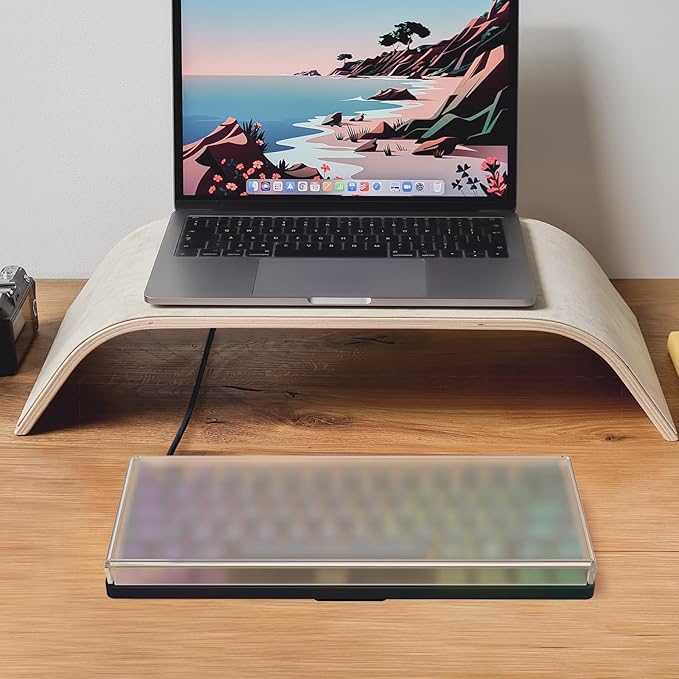 GEEKRIA Premium Acrylic Keyboard Dust Cover for 60% Compact 61 Keys Keyboard Compatible with RK Royal KLUDGE RK61, Razer Huntsman Mini 60% Gaming Keyboard
