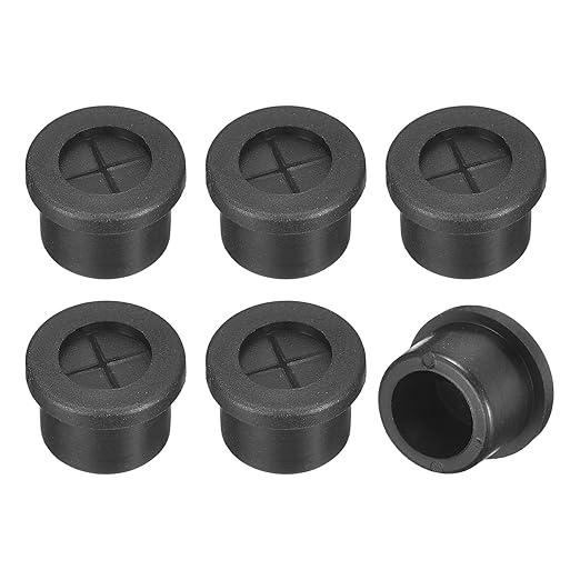 uxcell 6 Pcs Cable Cord Grommet, 9/16 Inch (14mm) Desk Grommet Flexible Rubber Grommets Wire Hole Cover Pass Through for Office Computer Desk Wire Organizer, Black