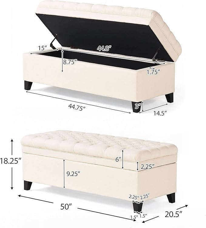 Christopher Knight Home Juliana Fabric Storage Ottoman, Beige