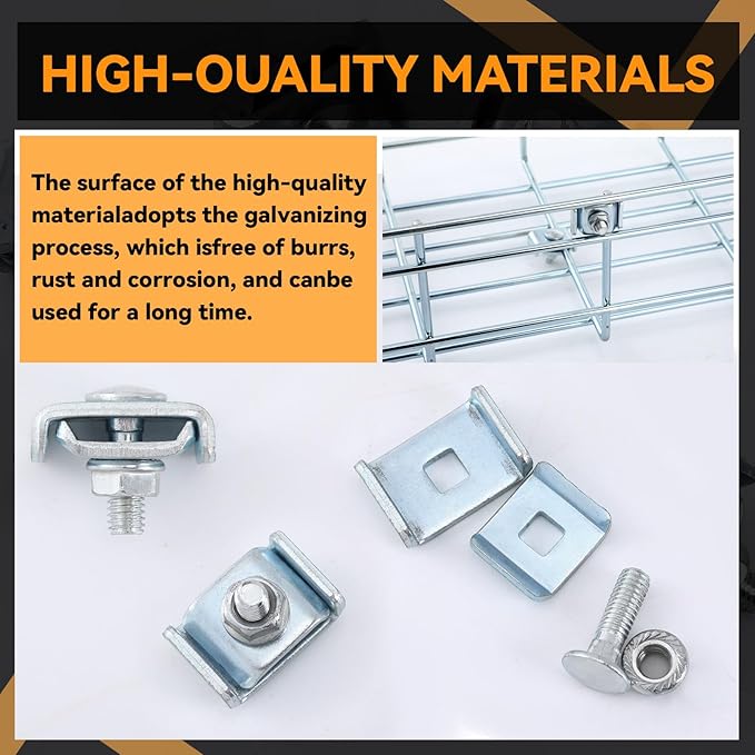 Zonon 100 Pcs Galvanized Grid Wall Connector Grid Wall Clip Splice Washer Kit Gridwall Joining Clip Mesh Tray Wire Kit for Wire Mesh Cable Tray End to End Connector Fit 0.16 x 0.24 Inch Diameter