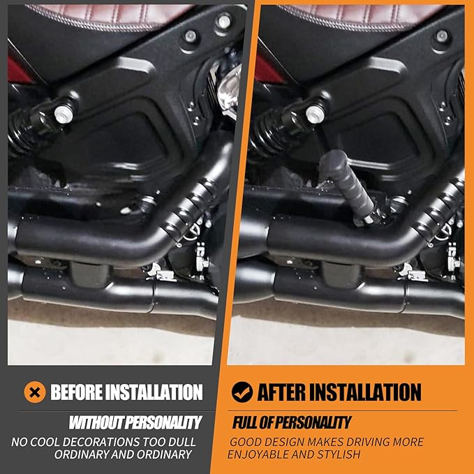Motorcycle Rear Passenger Foot Pegs Footrest Mount Bracket Fit for Indian Scout 2015-2025 Scout Sixty 2016-2025 Bobber 2018-2025 (Gloss Black)