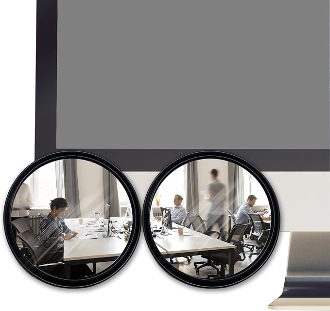 Aogigigio 2pcs Office Cubicle Mirrors - Adjustable Monitor Mirror to See Behind You, 2.3inch