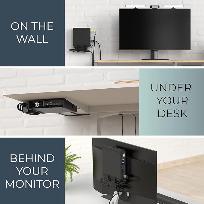 HumanCentric Case Pack 20 Units, Mount Compatible with Dell OptiPlex Micro Form Factor Case, VESA, Under Desk and Wall Mount Fits MFF 3040, 3046, 3050, 3060, 3070, 3080, 5050, 5060, 5070, 7040, More