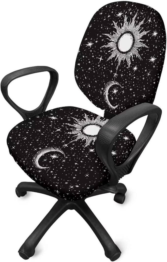 GLENLCWE Aztec Sunflower Cow Office Chair Cover Stretchable Seat Covers Universal Computer Chair Covers Rotating Chair Slipcover for Family Friends