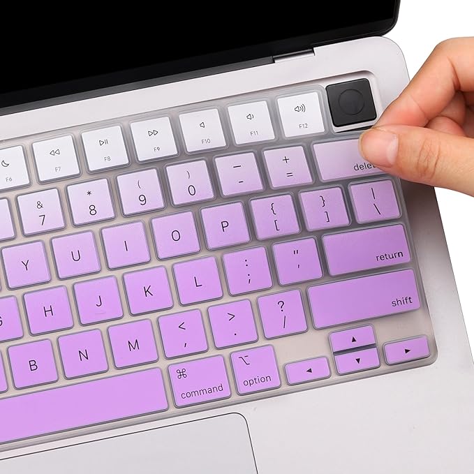 2 Pack Keyboard Cover for 2026 MacBook Neo 13" (Touch ID) & MacBook Pro 14"/16" M5-M1 Pro/Max, M5-M2 & MacBook Air 13"/15" M5-M1, Keyboard Protective Skin US Layout-Opurple