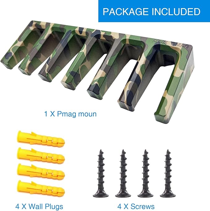 RUSFOL Solid ABS 6X Standard PMAG Wall Mount, Mag Holder, Home Magazine Storage Rack