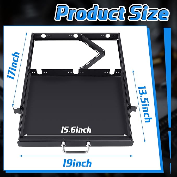 1U Rack Mount Sliding Keyboard Tray Cantilever Network Equipment Racks 19 Inch Cabinet Drawer Sliding Shelf for Server Data Music Studio Accessories