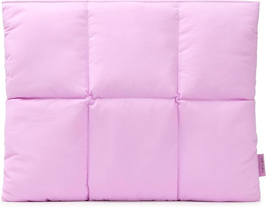 Comfyable Puffy Laptop Sleeve 13 Inch 14 Inch, Quilted Puffer Laptop Carrying Case for Women, Pillow Case Compatible with MacBook Air/Pro M5 M4 M3 M2 Pro/Max 2026, 13" MacBook Neo A18, Lavender Pink