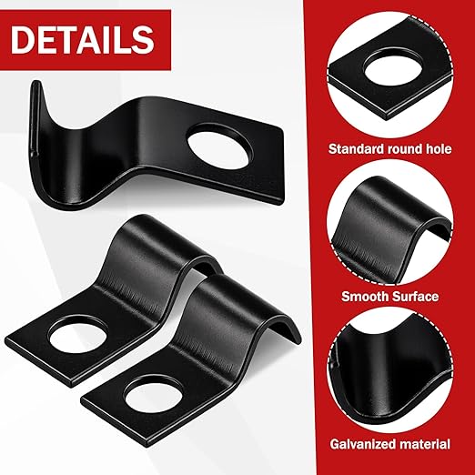 Yaocom 100 Pcs Cable Wire Screw Clips 1/4 Inch, Zinc Plated Steel Clamp Outdoor Cord Clips for Wall Mounting Wire Management(Black,1/4 in)