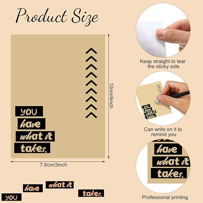 12 Pieces Empowering Sticky Note Pads 3" x 4" Motivational Educator Sticky Notes Inspirational Self Stick Note Pad Funny Sticky Notepad Appreciation Gifts for Teacher Office Student (Minimalist)