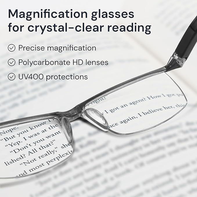 Gaoye +1.75 Executive Style Reading Glasses Men - Durable Readers with Blue Light Filtering - Comfortable Fit with TR90 Frames