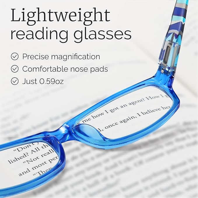 Gaoye 4.0 Reading Glasses for Women, 6 pack Fashion Readers for Women Spring Hinge Eye Glasses, Blue Light Reading Glasses